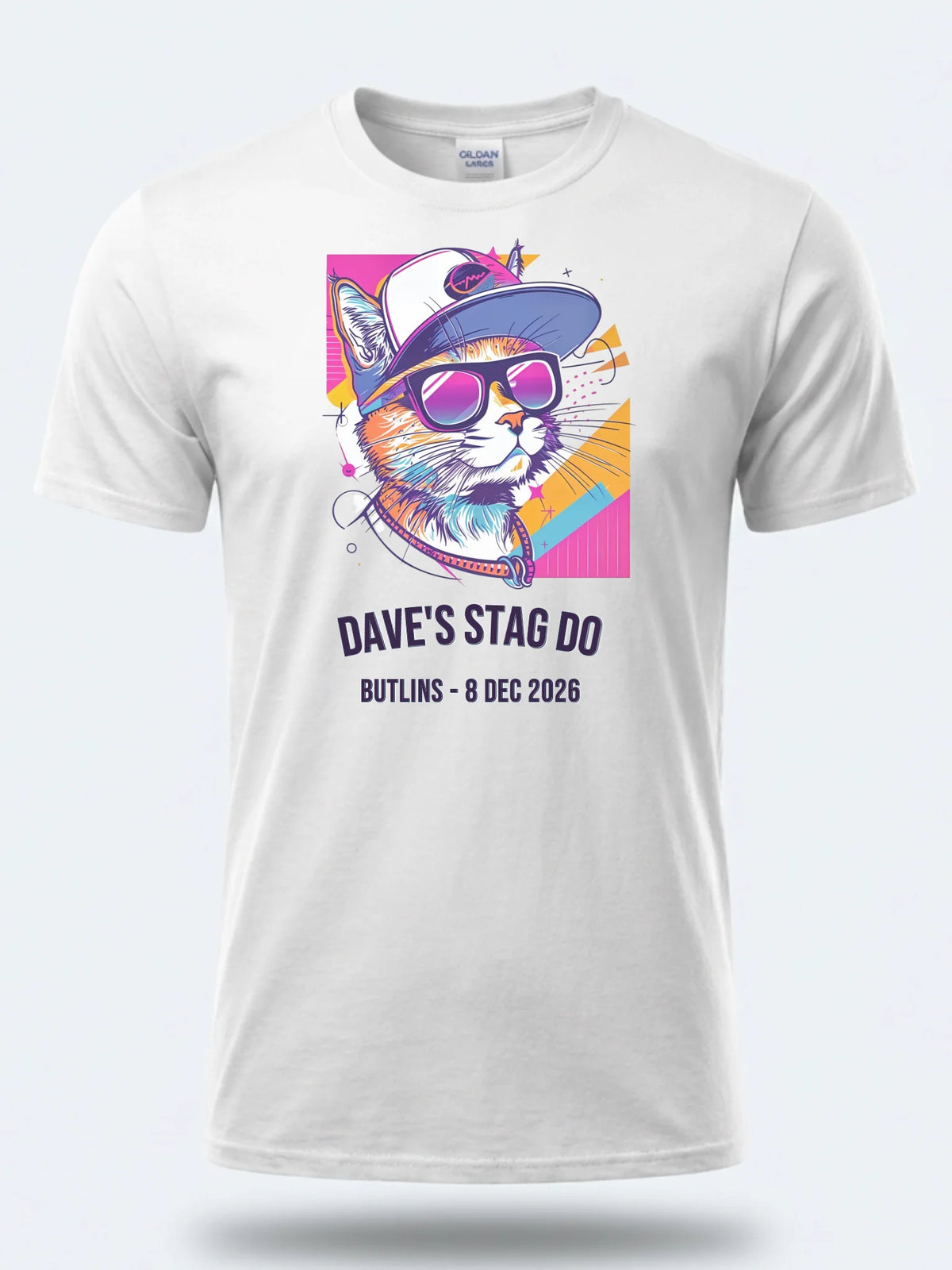 Personalised 80s Tee — white tee, front view