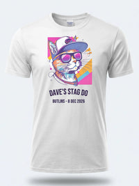 Personalised 80s Tee — white tee, front view