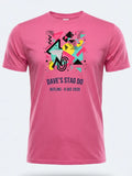 Personalised 80s Tee — pink tee, front view