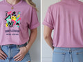 Personalised 80s Tee — azalea tee, front and back view