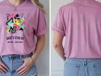 Personalised 80s Tee — azalea tee, front and back view