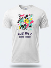 Personalised 80s Tee — white tee, front view