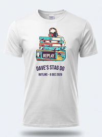 Personalised 80s Tee — white tee, front view