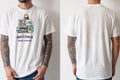 Personalised 80s Tee — natural tee, front and back view