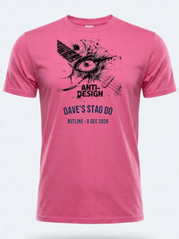 Personalised 90s Tee — pink tee, front view