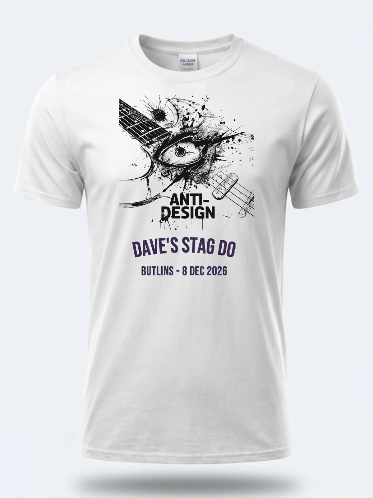 Personalised 90s Tee — white tee, front view
