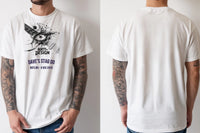 Personalised 90s Tee — natural tee, front and back view