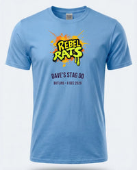 Personalised 90s Tee — carolina blue tee