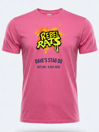 Personalised 90s Tee — pink tee, front view