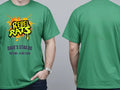 Personalised 90s Tee — irish green tee, front and back view