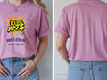 Personalised 90s Tee — azalea tee, front and back view