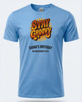 Personalised We Love the 70s Big Weekender Tee — carolina blue tee
