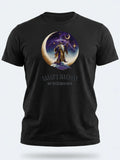 Personalised We Love the 70s Big Weekender Tee — black tee, front view