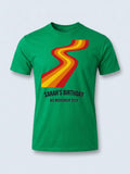 Personalised We Love the 70s Big Weekender Tee — irish green tee, front view