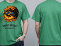 Personalised We Love the 70s Big Weekender Tee — irish green tee, front and back view