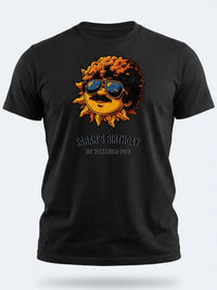 Personalised We Love the 70s Big Weekender Tee — black tee, front view