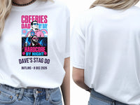 Personalised 90s Tee — white tee, front and back view