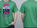 Personalised 90s Tee — irish green tee, front and back view
