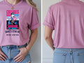 Personalised 90s Tee — azalea tee, front and back view