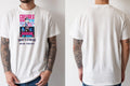 Personalised 90s Tee — natural tee, front and back view