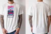 Personalised 90s Tee — natural tee, front and back view