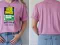 Personalised 90s Tee — azalea tee, front and back view