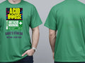 Personalised 90s Tee — irish green tee, front and back view