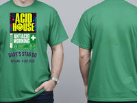 Personalised 90s Tee — irish green tee, front and back view