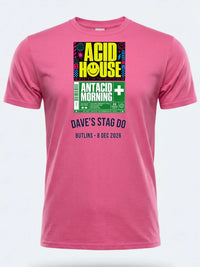 Personalised 90s Tee — pink tee, front view