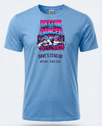 Personalised 90s Tee — carolina blue tee