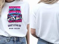 Personalised 90s Tee — white tee, front and back view