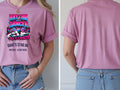 Personalised 90s Tee — azalea tee, front and back view