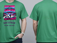 Personalised 90s Tee — irish green tee, front and back view