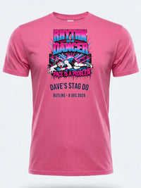 Personalised 90s Tee — pink tee, front view
