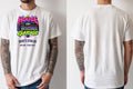 Personalised House of Garage Tee — natural tee, front and back view