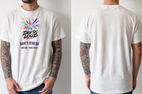 Personalised House of Garage Tee — natural tee, front and back view