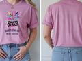 Personalised House of Garage Tee — azalea tee, front and back view