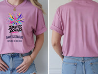 Personalised House of Garage Tee — azalea tee, front and back view
