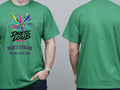 Personalised House of Garage Tee — irish green tee, front and back view