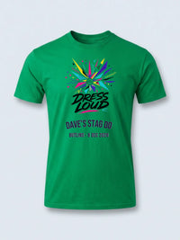 Personalised House of Garage Tee — irish green tee, front view