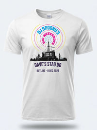 Personalised House of Garage Tee — white tee, front view