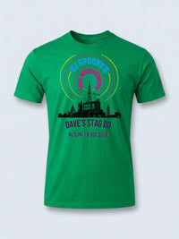 Personalised House of Garage Tee — irish green tee, front view