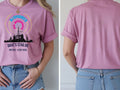 Personalised House of Garage Tee — azalea tee, front and back view