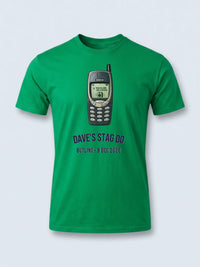 Personalised House of Garage Tee — irish green tee, front view