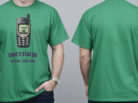 Personalised House of Garage Tee — irish green tee, front and back view