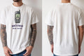 Personalised House of Garage Tee — natural tee, front and back view