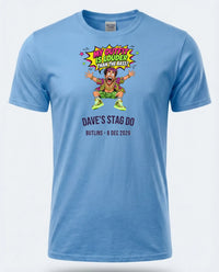 Personalised House of Garage Tee — carolina blue tee
