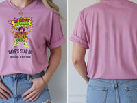 Personalised House of Garage Tee — azalea tee, front and back view
