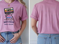 Personalised House of Garage Tee — azalea tee, front and back view