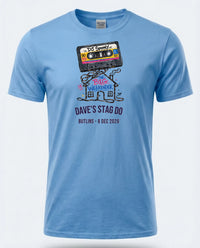 Personalised House of Garage Tee — carolina blue tee